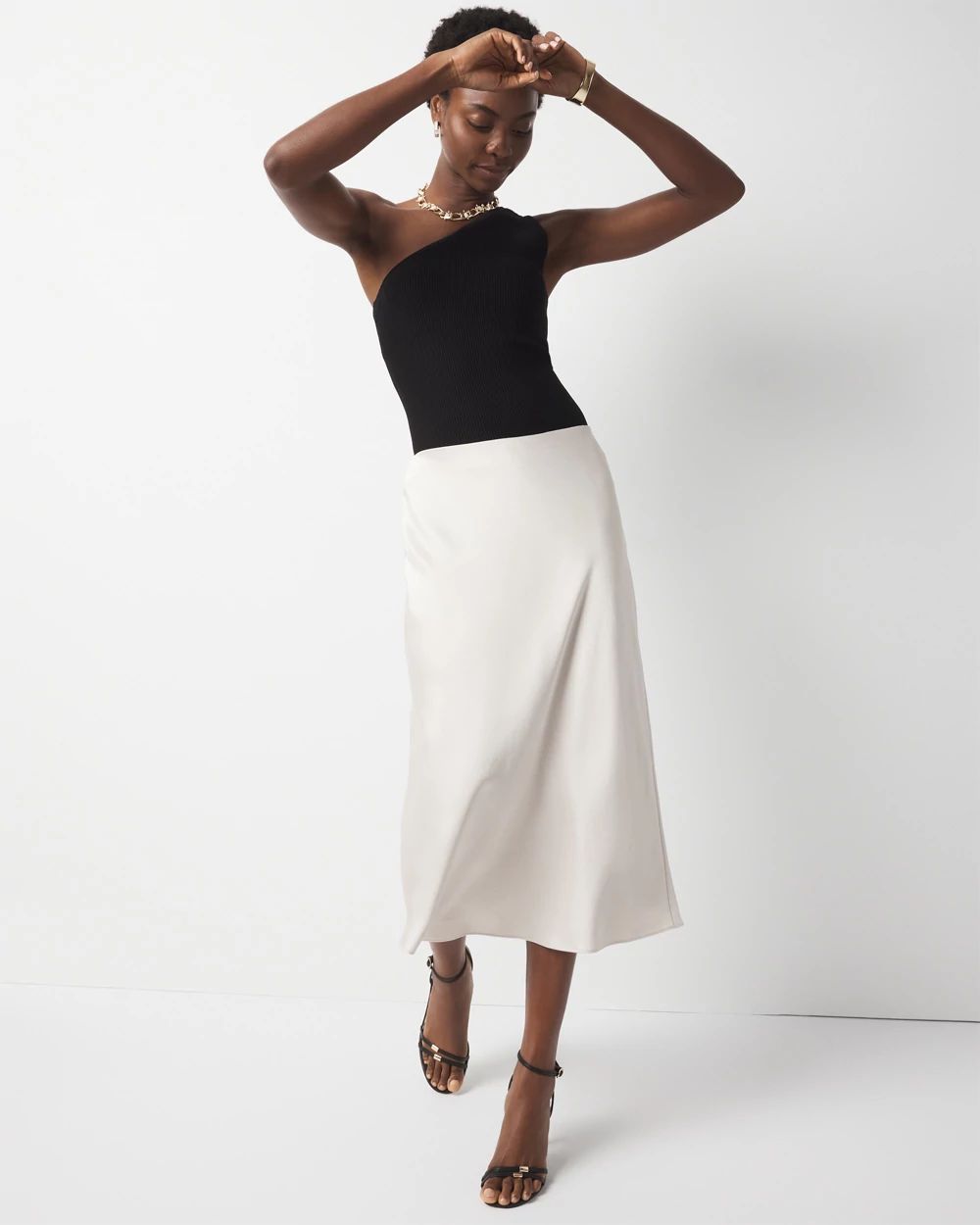 Satin Slip A-Line Skirt | White House Black Market